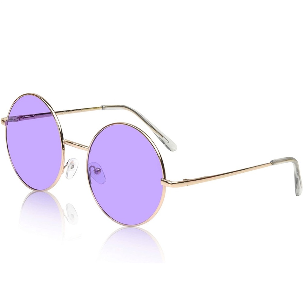 Round Purple Retro Sunglasses